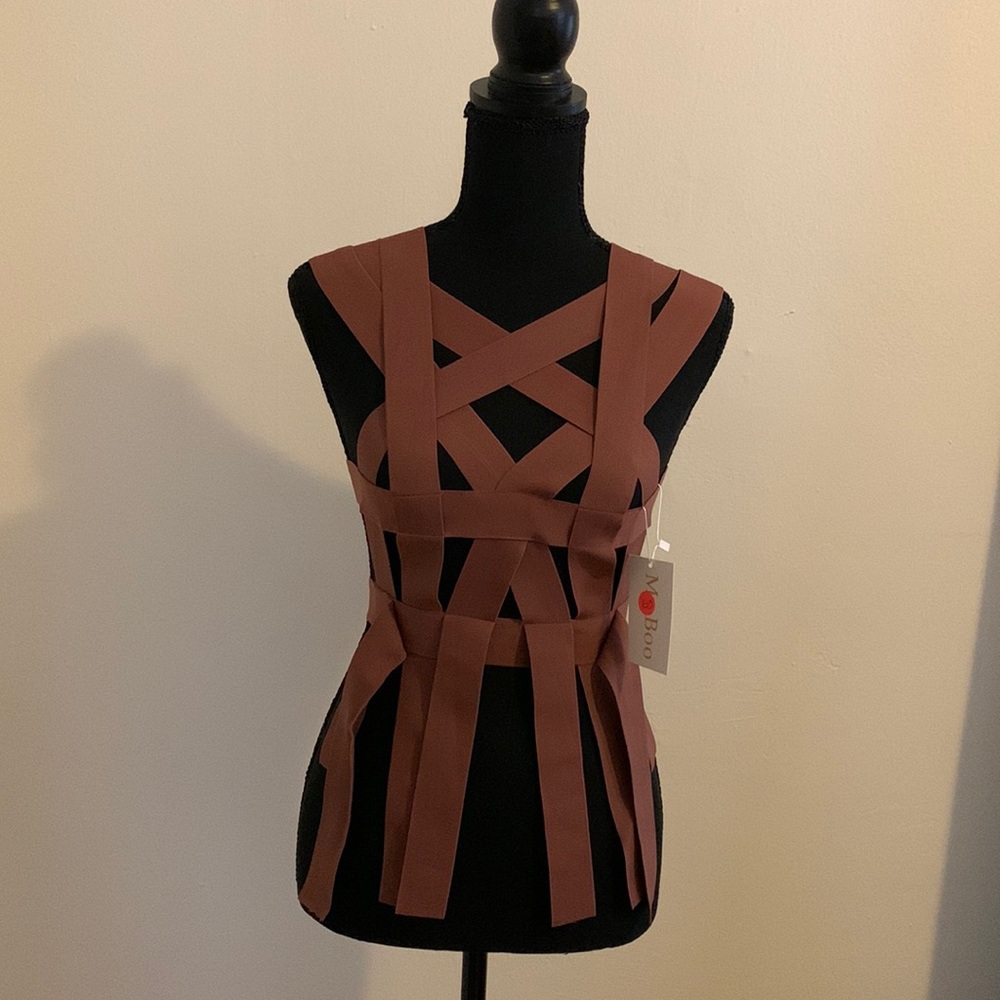 Cut-out Fabric corset with straps